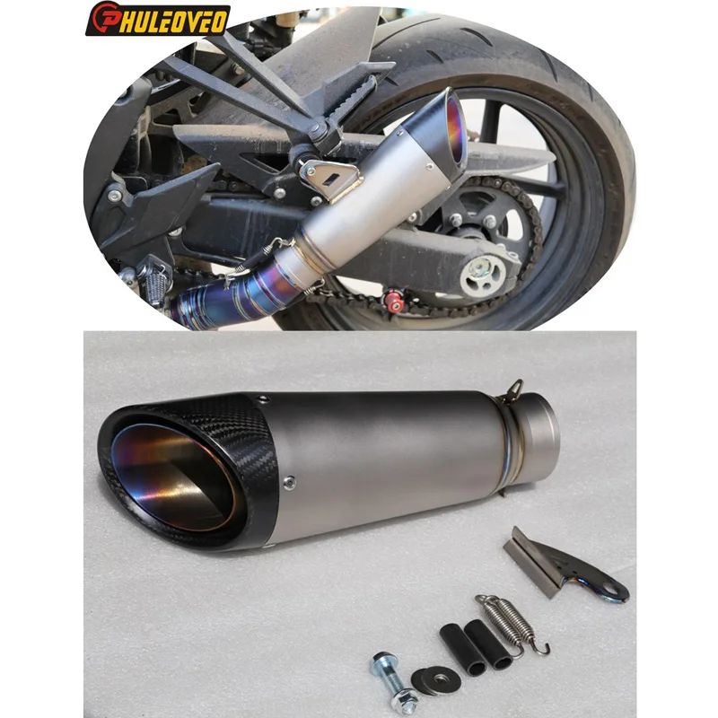 New Model ID:51mm/54mm/57mm/61mm/63mm/65mm Titanium Alloy Motorcycle Muffler Exhaust Escape Universal Exhasut Muffler DB Killer