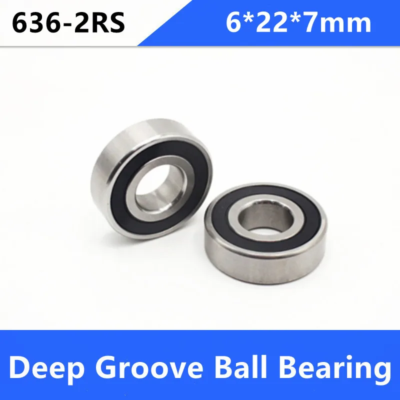 50/100pcs 636 636RS 636-2RS shielded deep groove ball bearing 6*22*7 miniature steel ball bearings 6x22x7 mm