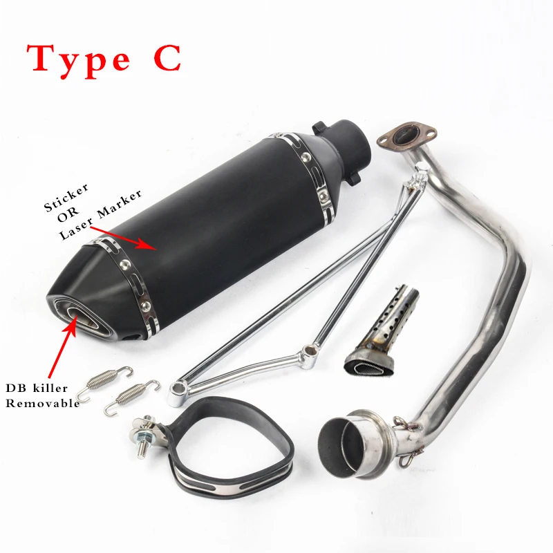 Motorcycle Exhaust Muffler Escape Connect Link Tube Middle Mid Pipe for Yamaha GY6 125 GY6 150 125cc 150CC Full Systems Modified