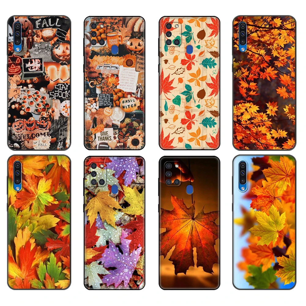 Black tpu Case For Samsung Galaxy A50 50S A30S A10 A01 A11 A21S A31 A41 A51 A71 M21 M30S S10 LITE Autumn leaves fall  Splendid