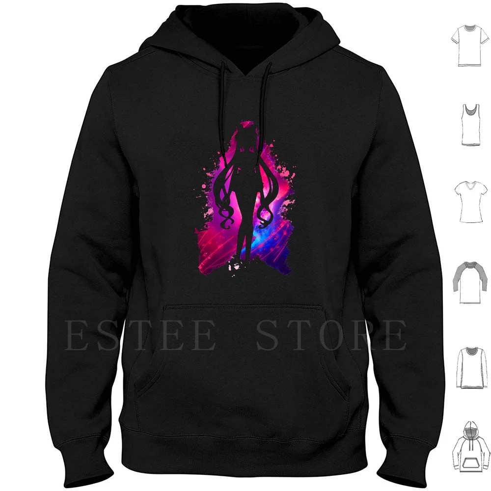 Galaxy Girl-V1 Hoodies Long Sleeve Girls Purple Abstract Moon Anime Cat Kitty Sailor Pink Jupiter Venus Sailor Jupiter