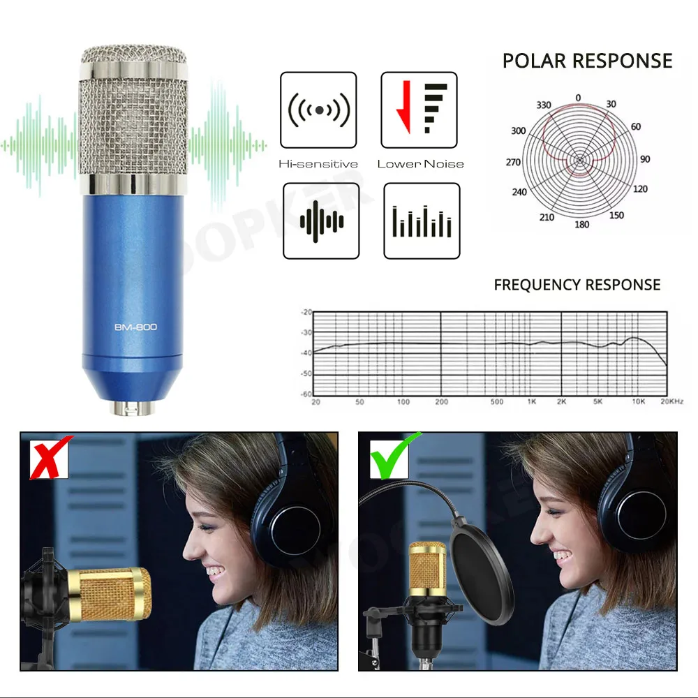 Microphone Mixer Sound Card Audio Podmaster With Codener Mic & Earphone For PC Smartphone YouTube Gaming