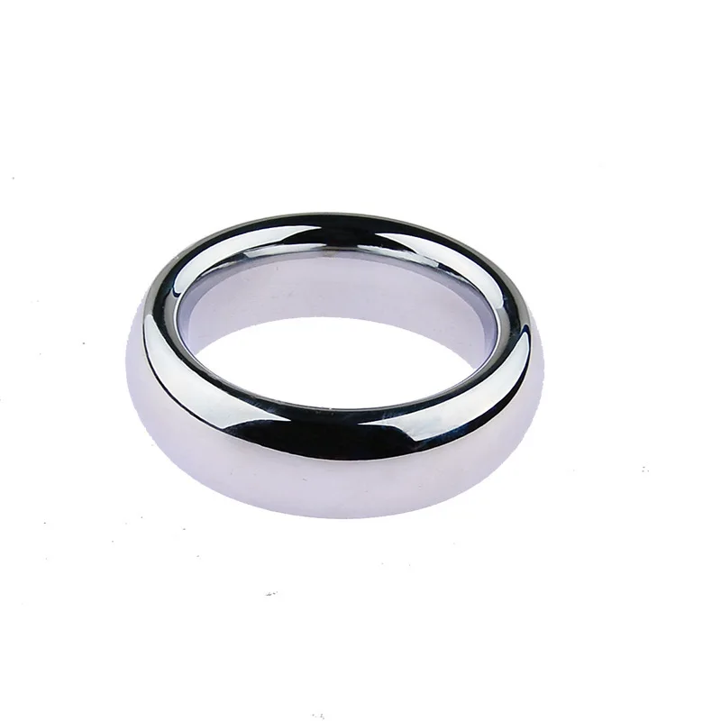 Super Smooth Stainless Steel Large Cock Ring Delay Lock Penis Ring Heavy Duty Metal Male Ball Scrotum Stretcher Sex Toys For Men