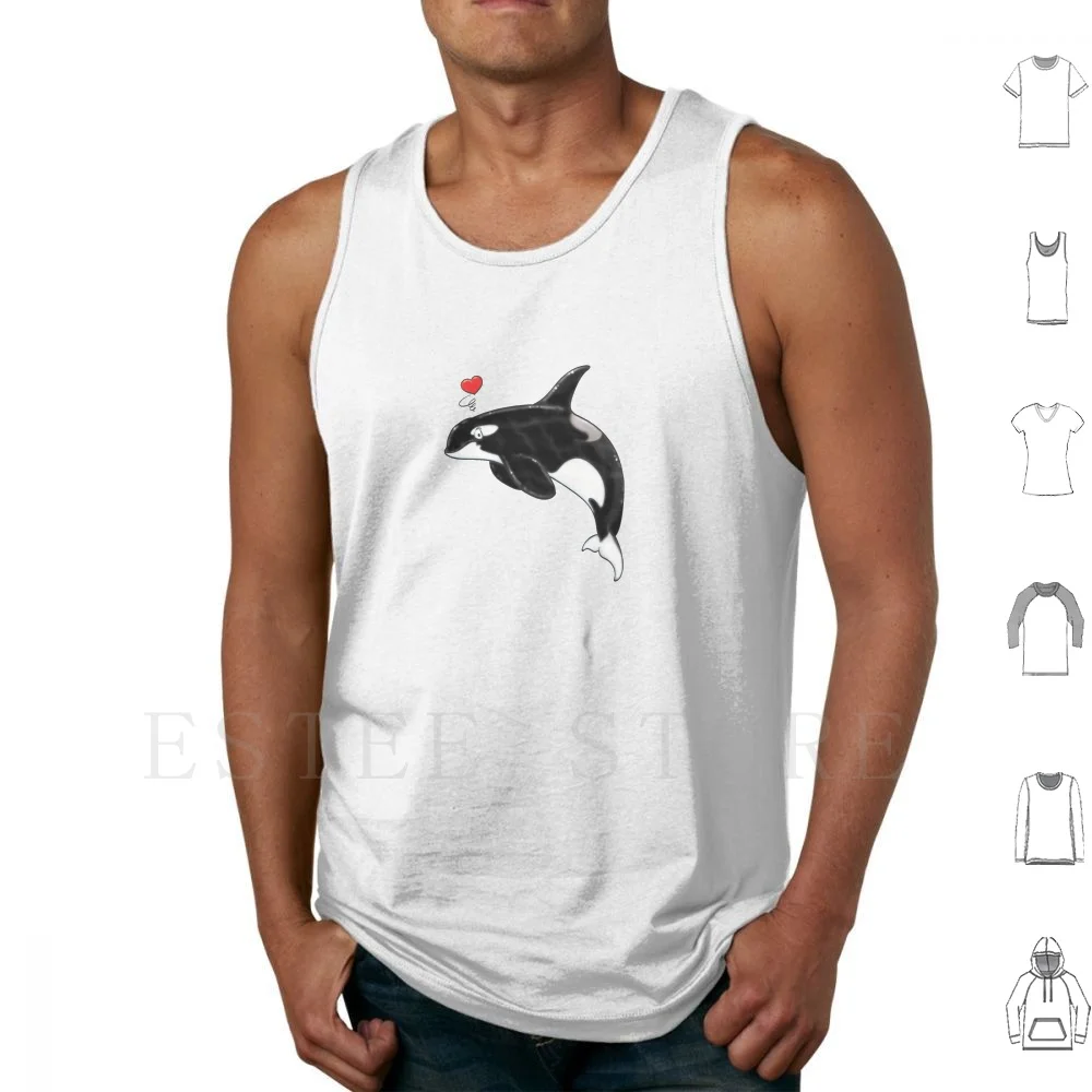Cute Killer Whale Tank Tops Vest Whale Dolphin Killer Whale Orca Orcinus Orca Love Animal