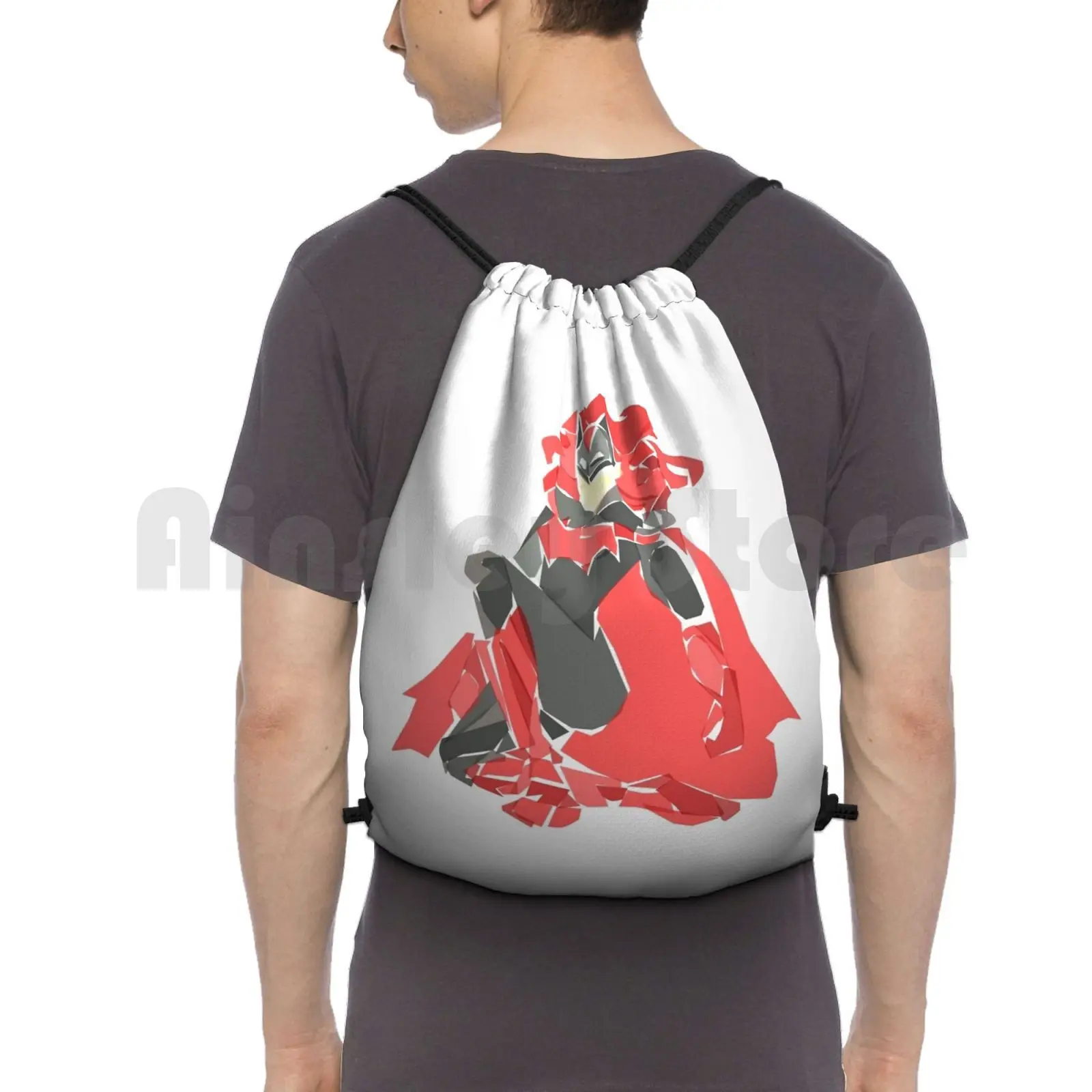 

Batwoman Backpack Drawstring Bags Gym Bag Waterproof Batwoman Comics Superhero Bat 52