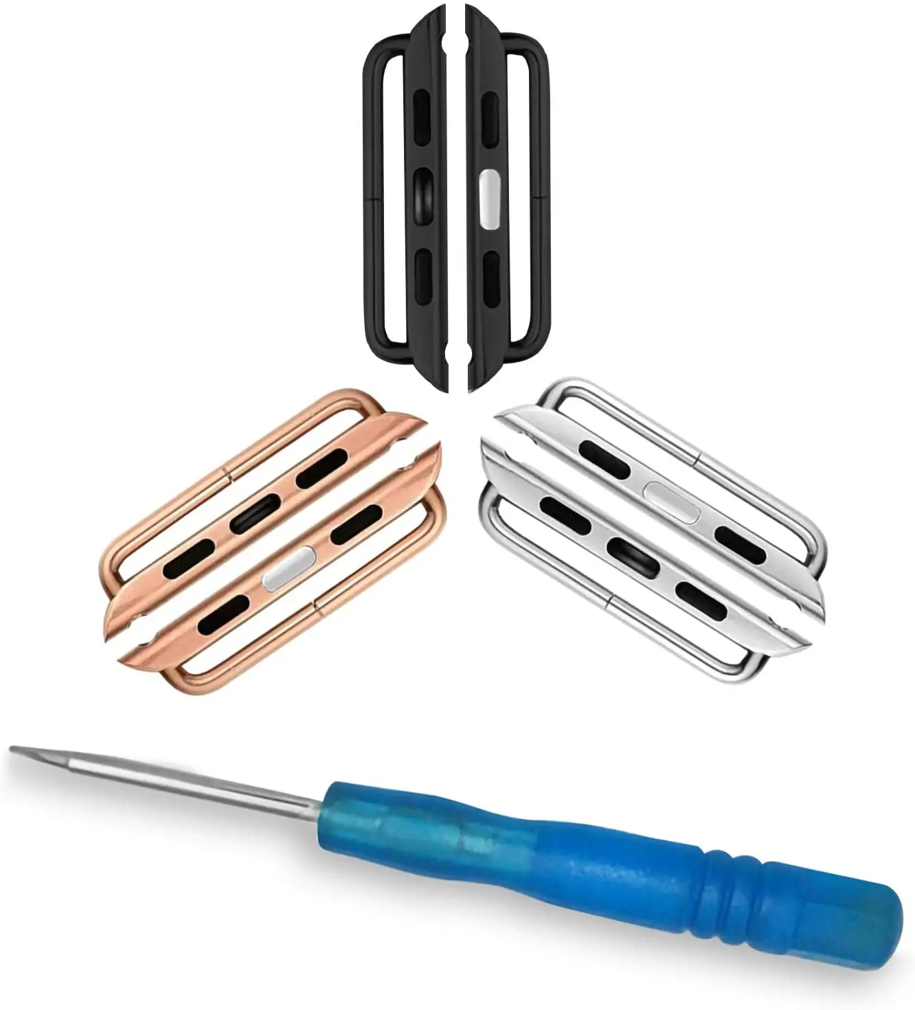 OMECKY ตัวเชื่อมต่อใช้งานร่วมกับ Apple นาฬิกา Band Adapter สามสี (3แพ็ค)