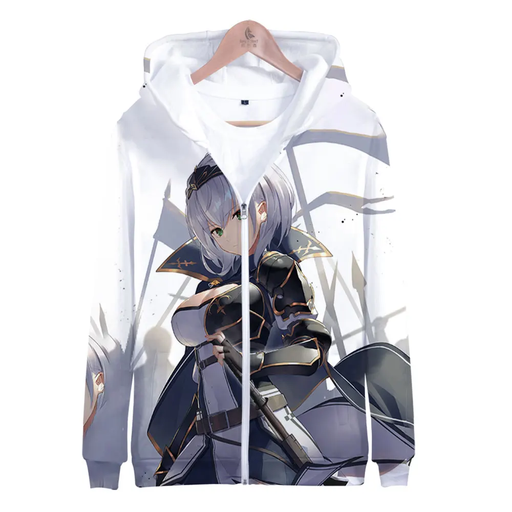 

HOLOLIVE VTuber Shirogane Noel 3D printed autumn winter Holiday passionate style Men/Women Streetwear Style Zip Kawaii hooded