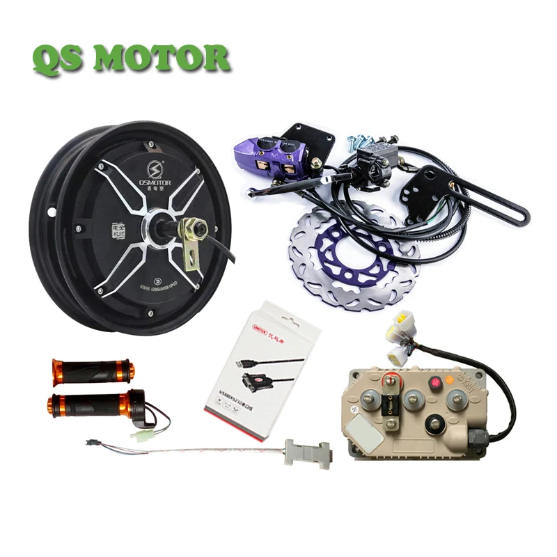 4000W 10inch QS Hub Motor Electric Moped Conversion Kits with Kelly or Fardriver Sine-Wave Controller