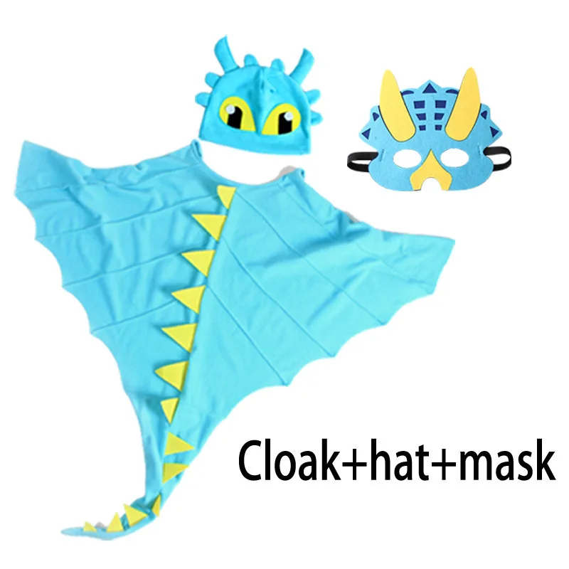 Funny Halloween Costumes Dinosaur Cosplay Cape with Gloves Double Side Colors Birthday Party