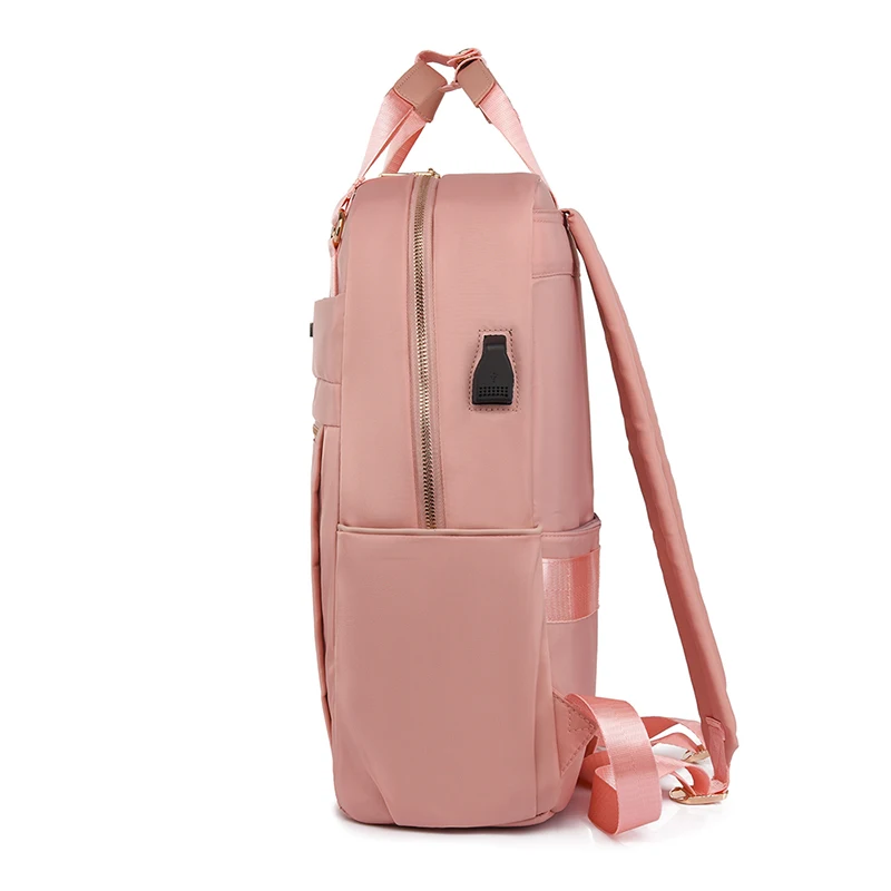 13 14 15 15.6 Inch Waterproof Nylon Backpack Ladies Laptop Bag with USB Interface For Notebook Tablet College Style