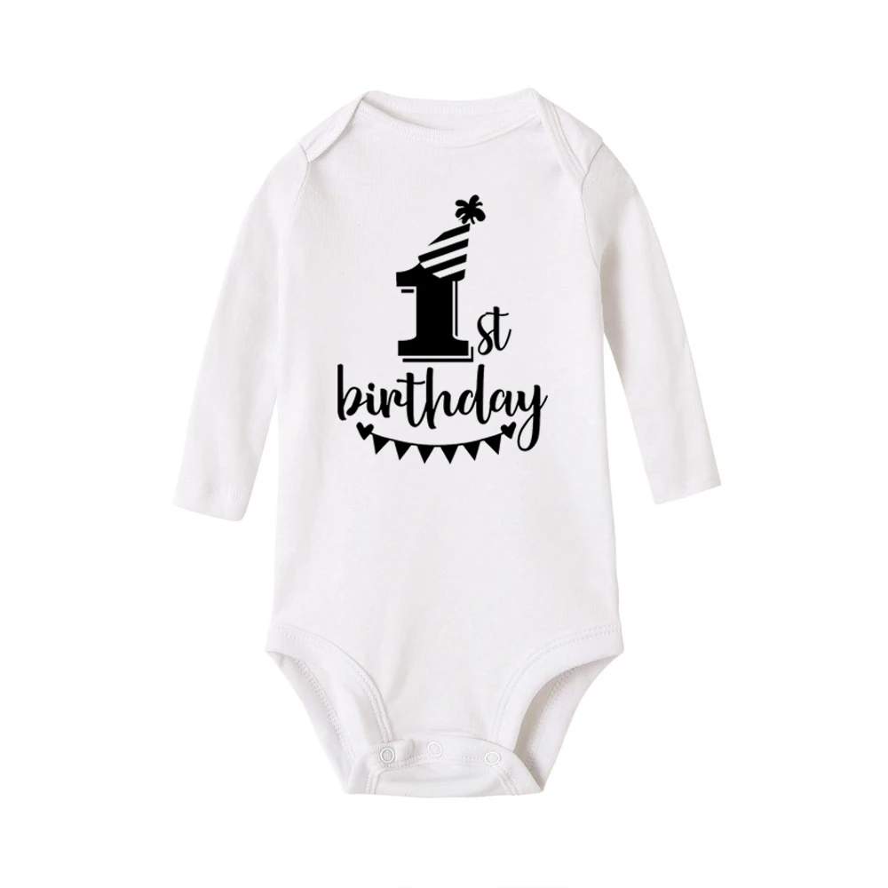 My First Birthday Infant Boy GirlRomper Toddler Newborn One Year Old Baby Party Jumpsuit Funny Cute 0-24M Babies Clothes