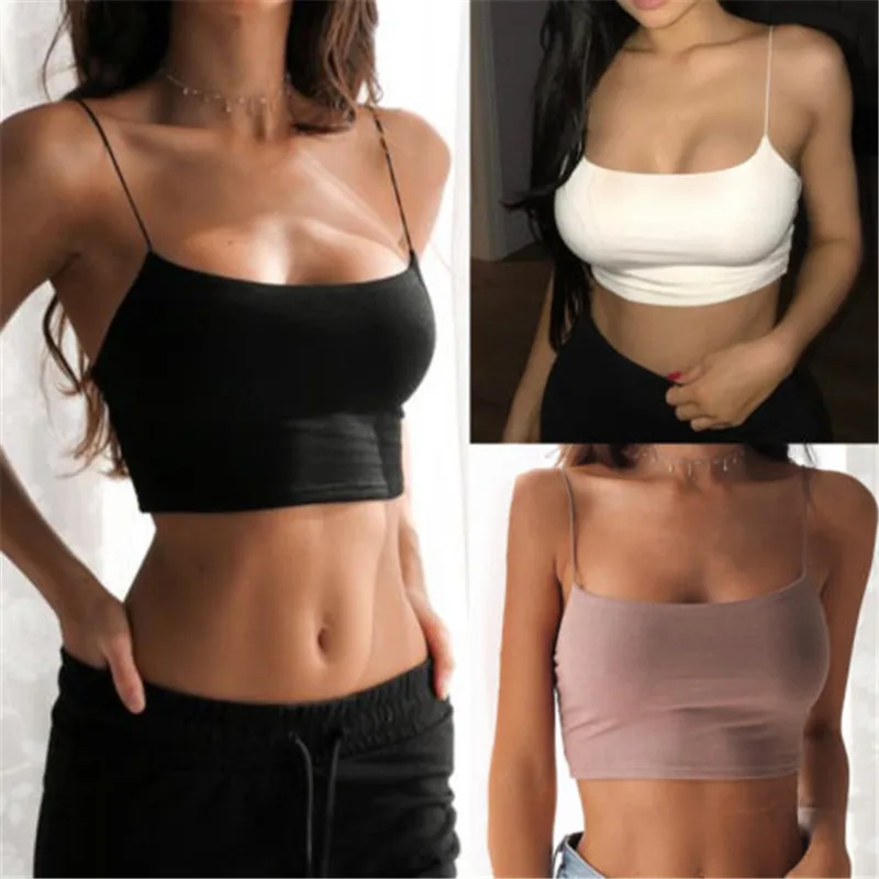 Sexy Tank Top Black Halter Crop Tops Women Summer Camis Backless Camisole Fashion Casual Tube Top Female Sleeveless Cropped Vest