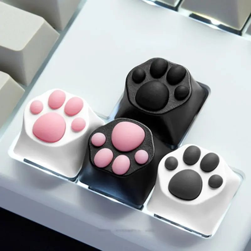 ABS Silicone Cartoon Cute Cat Paws Keyboard Key Caps for Cherry MX Switches