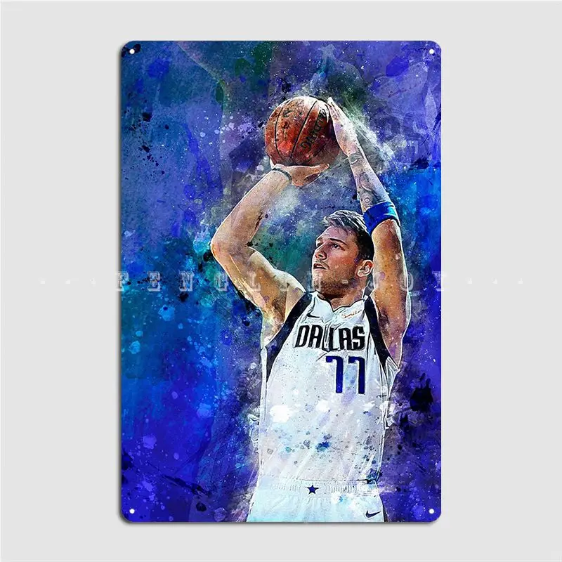 Luka Doncic Mixed Media Art Poster Metal Plaque Club Party Pub Garage Designing Wall Decor Tin Sign Posters