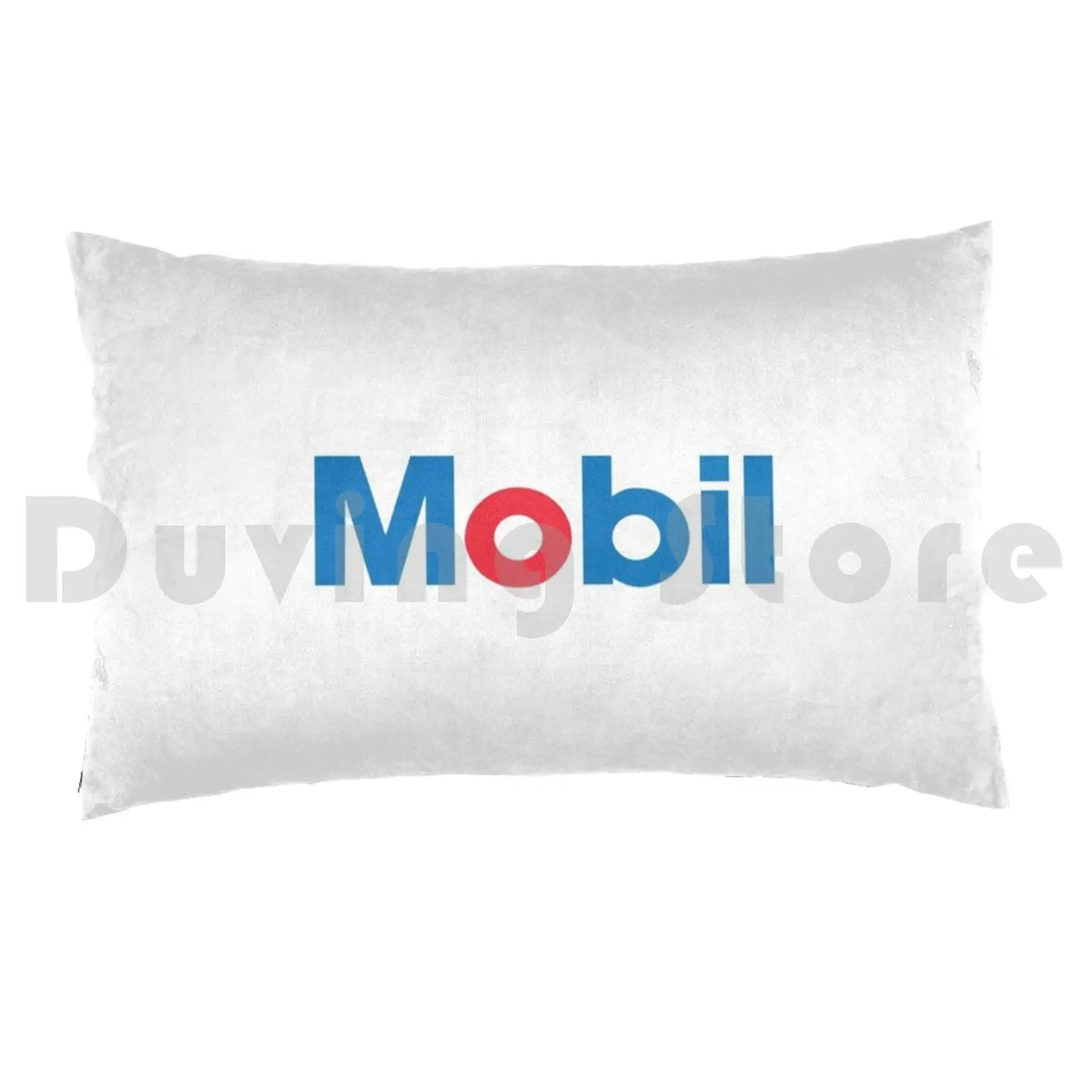 Mobil Logo Pillow Case DIY 50*70 Mobil Logo Gas Oil Gasoline Company Petroleum Vintage Retro Gas Station