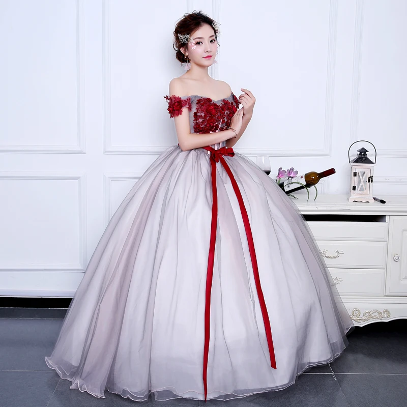 Mùa Hè Dây Quinceanera Áo Đỏ Appliques Vestidos Ngọt 16 Năm Tất Đảng Hứa Vintage Tầng-Chiều Dài Bầu