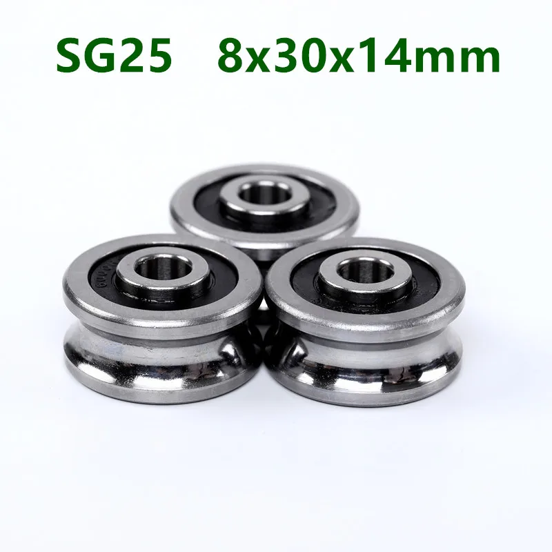 

10pcs/20pcs SG25 8mm U Groove pulley wheel ball bearings 8*30*14 mm Track guide roller bearing SG8RS (double row balls) ABEC-5