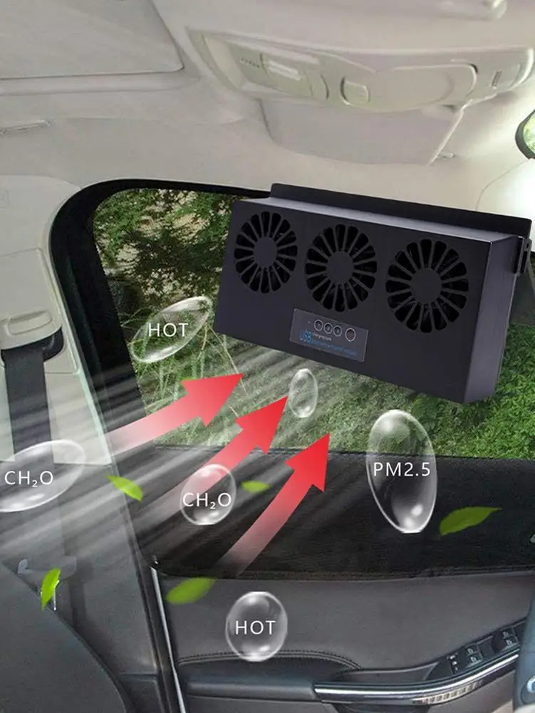 2 colori 6a generazione alimentatore dual-mode per auto ventola di scarico USB ad energia solare ventola di ventilazione automatica dispositivo di raffreddamento delle branchie dell'auto