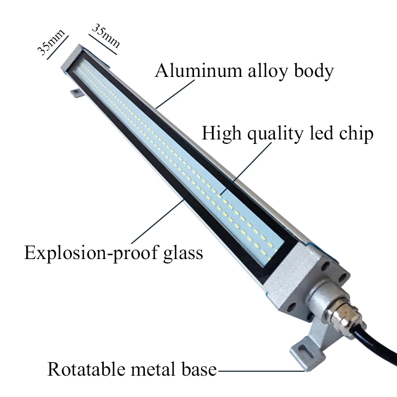 공작 기계 작업 조명, 내유성 CNC 밀링 선반 드릴 프레스, 고휘도 조명, 6-35W, 24 V, 36V, 110 V, 200V