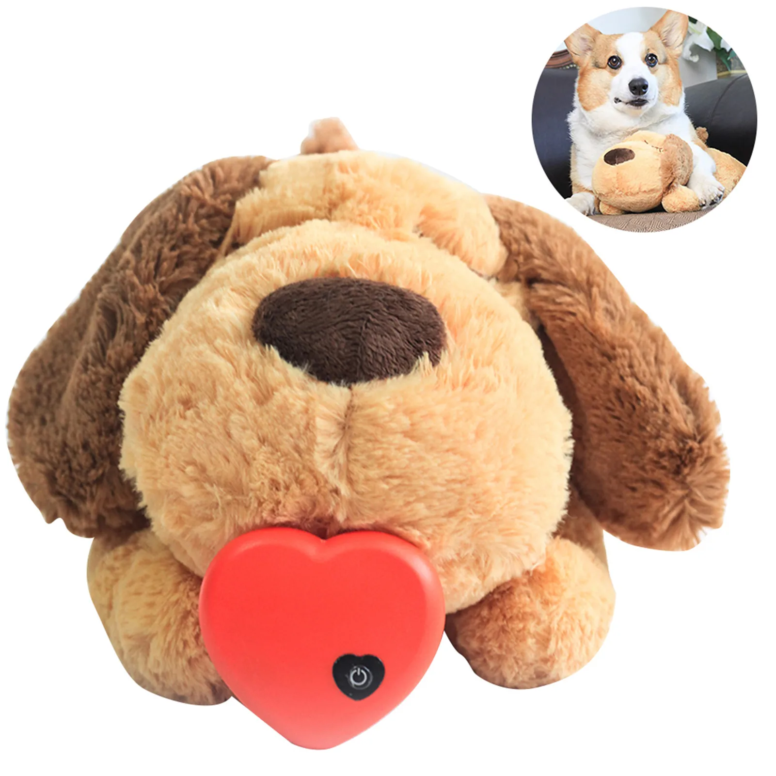 WholesaleDog Toy Plush Toy Comfortable Behavioral Training Aid Toy Heart Beat Soothing Plush Doll Sleep For Smart Dogs Cats Play