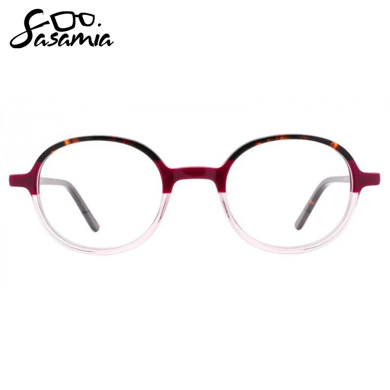 

SASAMIA Woman Anti-blue Glasses Round Spectacle Frames for Girl Lady Eyewear Optical Prescription Glasses Frame Patchwork Color