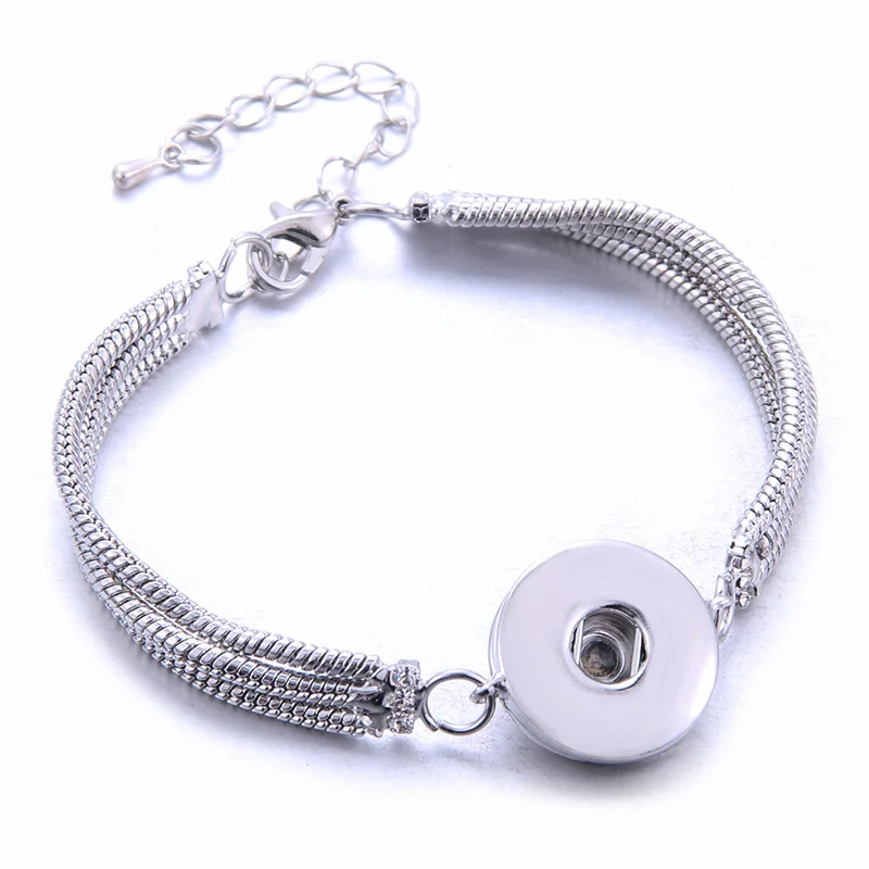 High Quality Snap Jewelry 18mm Snap Button Bracelet for Women Men Fit Snap Button Jewelry Button Bracelet Bangle