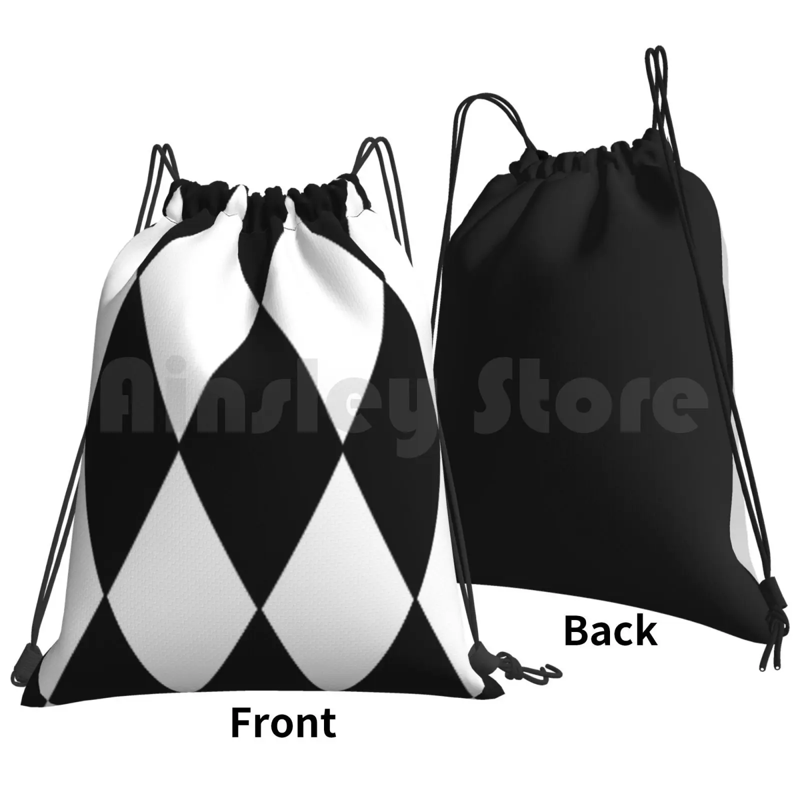 Large Black And White-Diamond-Argyle Pattern Designed For Home Decor And Clothing Outdoor Hiking Backpack Riding Climbing