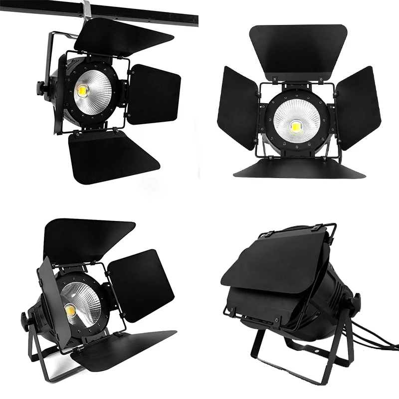 SHEHDS LED Par 200W COB Lighting/2 Pcs Barn Doors DMX Controller Stage Effect lights For Dj Booth Market Disco Church/Garden
