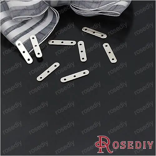 Wholesale 17*3.5mm Imitation Rhodium  Iron 3 Holes Bars Connector Diy Jewelry Findings Accessories 200 pcs(JM4596)