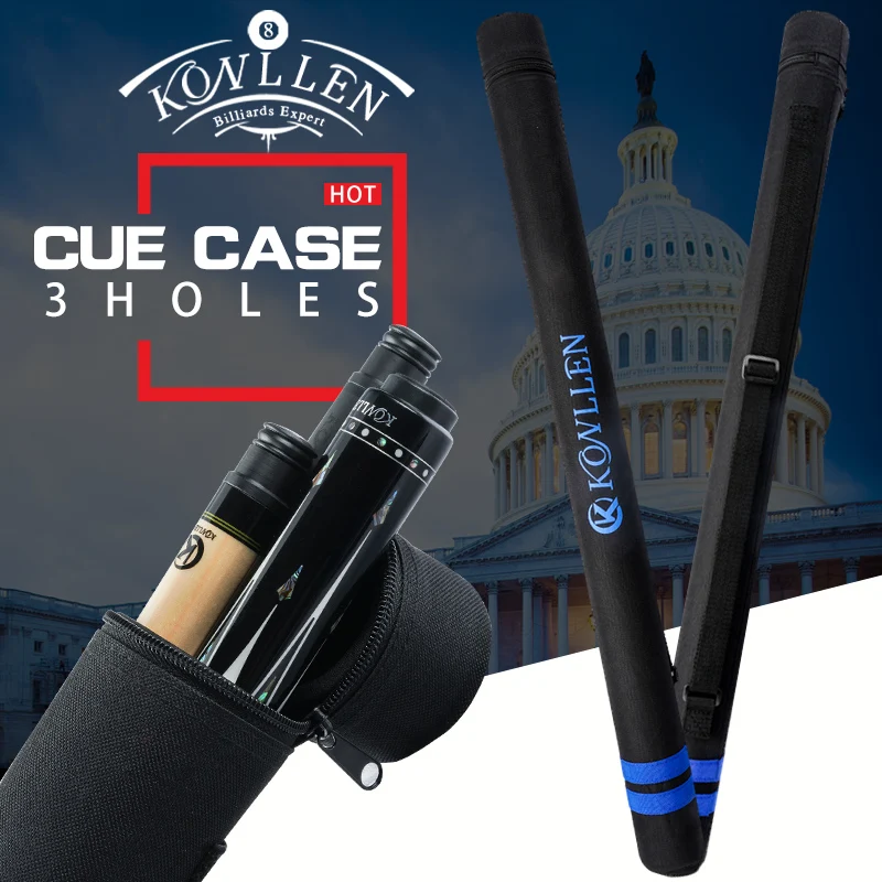 

KONLLEN Billiard Case 2 Holes 1 butt+2 shafts 85cm Tube Shape Canvas Oxford Pool Cue Bag 1/2 Billiard Cues Bag for Dropshopper