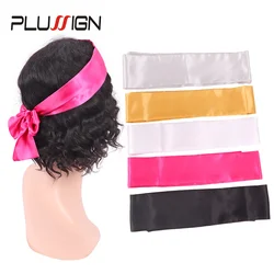 Plussign Satin Edges Hair Wrap Silk Wig Grip Black Golden White Satin Headband Edge Wraps For Lace Frontal Wigs Soft Hair Band