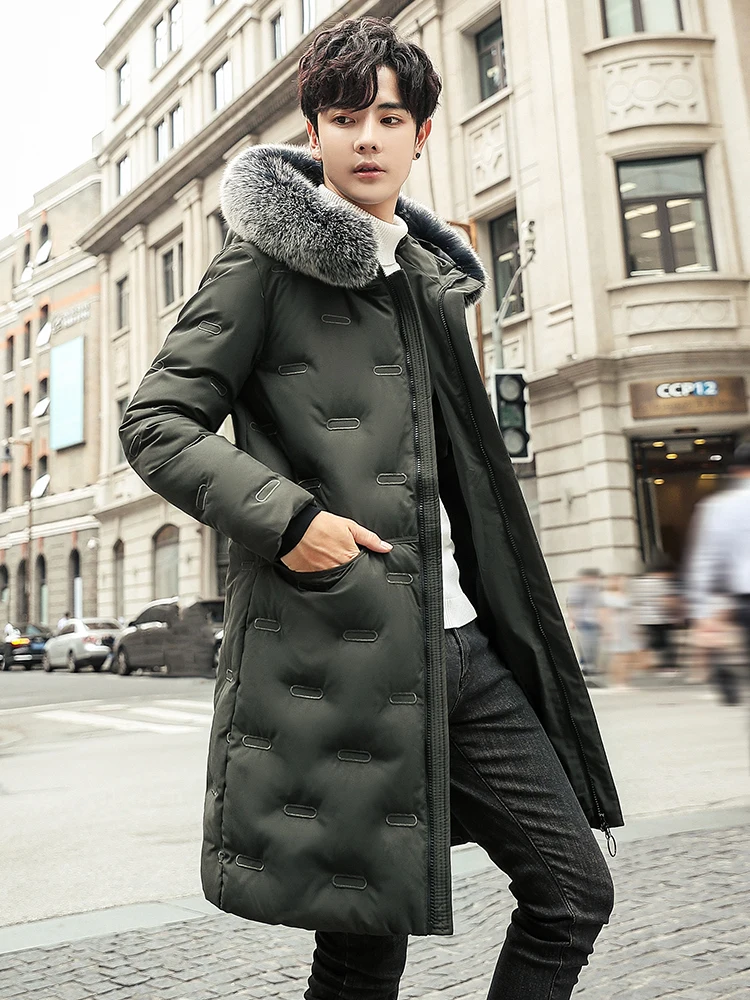 2020 New Parka Winter Jacket Men Clothes Hooded Coat Casual Warm Cotton Coat Jacket Big Fur Collar Parka Hombre YY1988