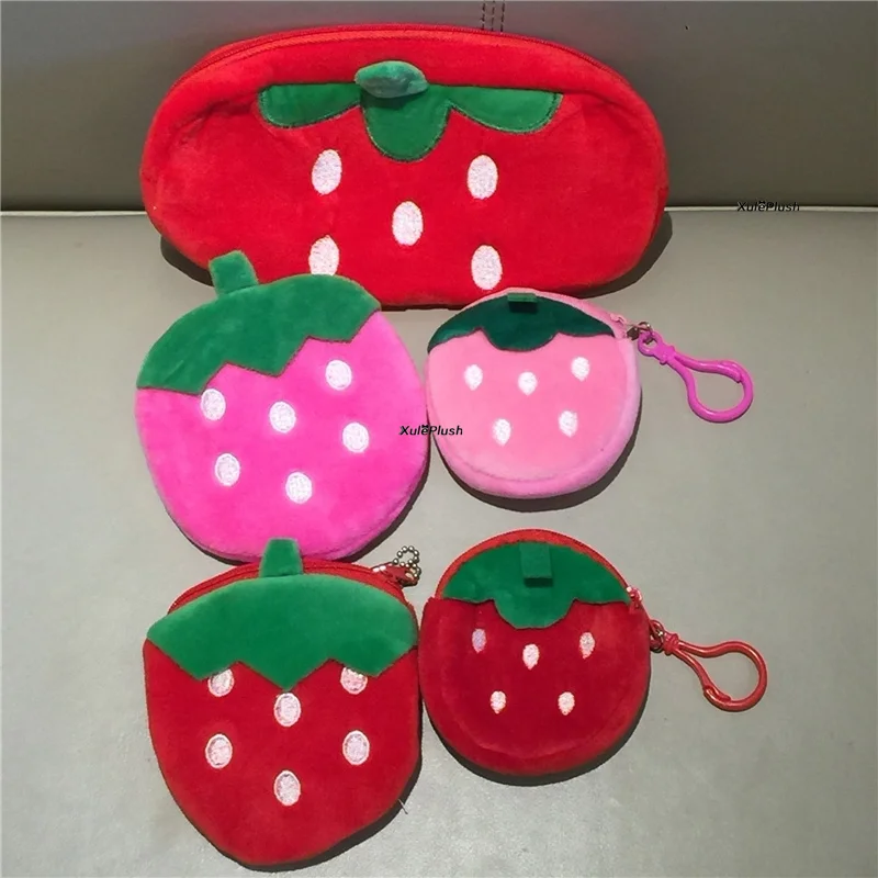 Multi-shapes, Fruit Strawberry Plush Purse , Coin Bag Soft Purse Wallet For Girls And Children Gift Toy Plush Purse