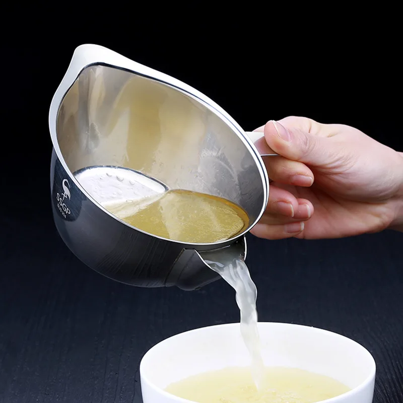

Stainless Steel Filter Oil Pot Filter Residue Oil-Proof Soup Pot Drain Pot Household Filter Oil Residue Oil Storage Pot