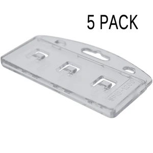Porte-badge de demi-carte vertical robuste en paquet 5/10 pour cartes intelligentes, cartes de crédit à accès commun, polycarbonate rigide cristallin 10 meilleurs détenteurs de badge de vente vertical - No 7