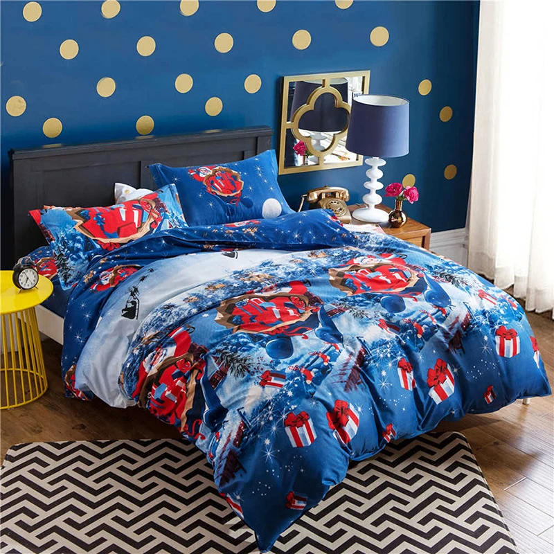 

Christmas Bedding Set Printed Duvet Cover King Queen Size Sets Quilt Cover Deer Comforter Covers 3Pcs 260x230