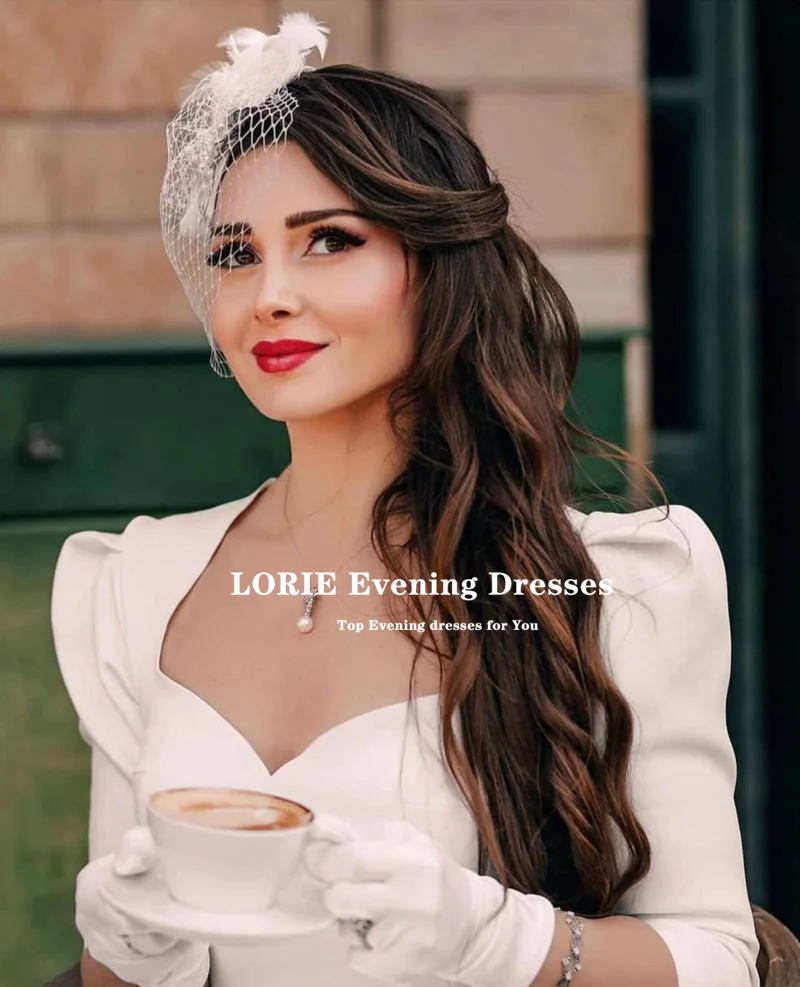 Lorie Wit Midi Mermaid Robes De Soiree Vrouwelijke Avondjurken Elegante Lange Party Dress Casaul Sweetheart Jacket Bruidsjurken