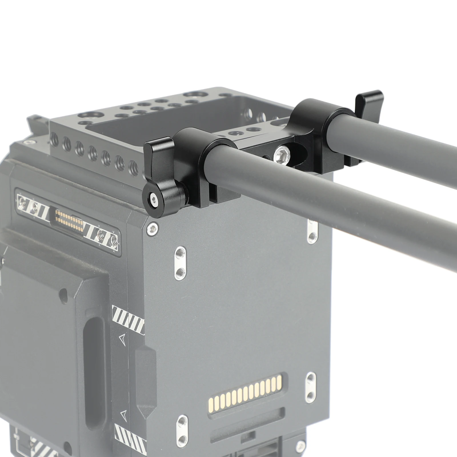 CAMVATE Standard 15mm Dual-port Railblock Clamp With Central Unthreaded Mounting Points For DSLR Camera 15mm Rail Rod Supporting