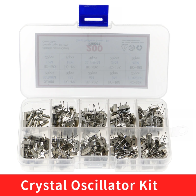 

10Values HC-49S Quartz Resonator DIP Crystal Oscillator Kit 4MHz 6MHz 8MHz 12MHz 16MHz 24MHz 25MHz 48MHz 2Pin diy electronic set