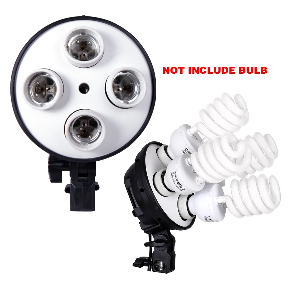 Softbox Lamp Holder E27 Base Four Light Bulbs Use For Kit 4 in 1 For Photo Photography Studio