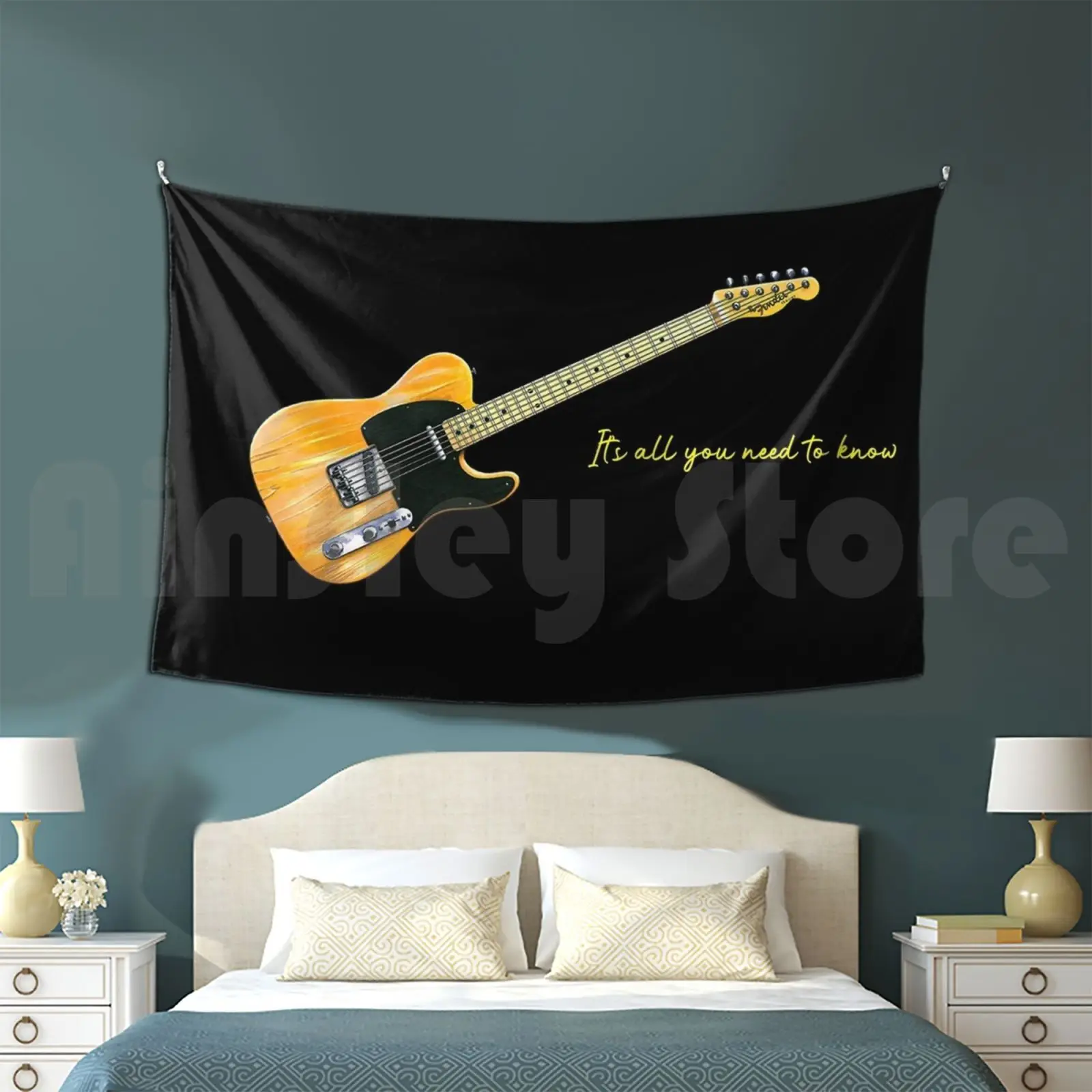 Springsteen Guitar. All You Need To Know. Wallsoffameaust Customized Tapestry