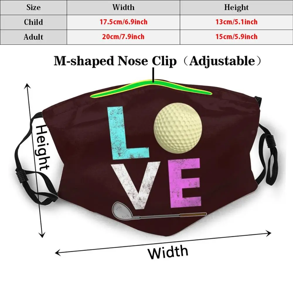 Mask Classic Love Golf Gift Design For Girls & Women Boys Golf Christian Golf Cute Golf Funny Golf Gift Funny Golf Quote Girls