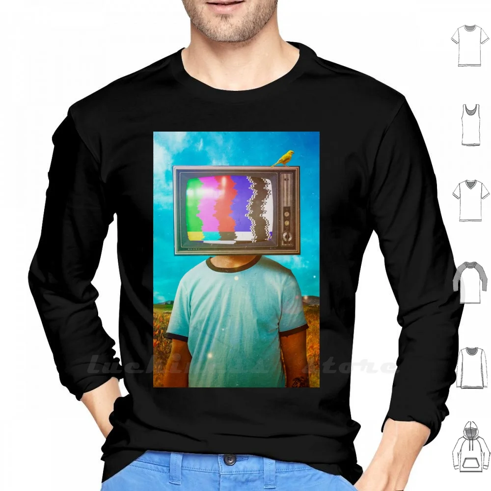 No Signal Long Sleeve Men Teenage Cotton Surreal Surrealism Digitalart Digital Collage Collage Graphicdesign Photomanipulation