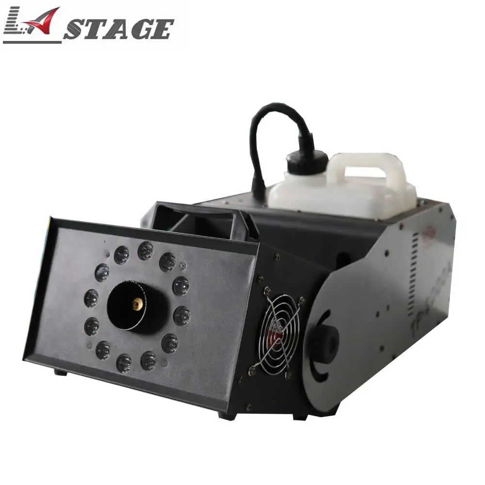 

Free Shipping Led 1200W RGB 3IN1 Remote Control Fog Machine DJ Disco Smoke Machine For Wedding Christmas Stage Fogger Machine