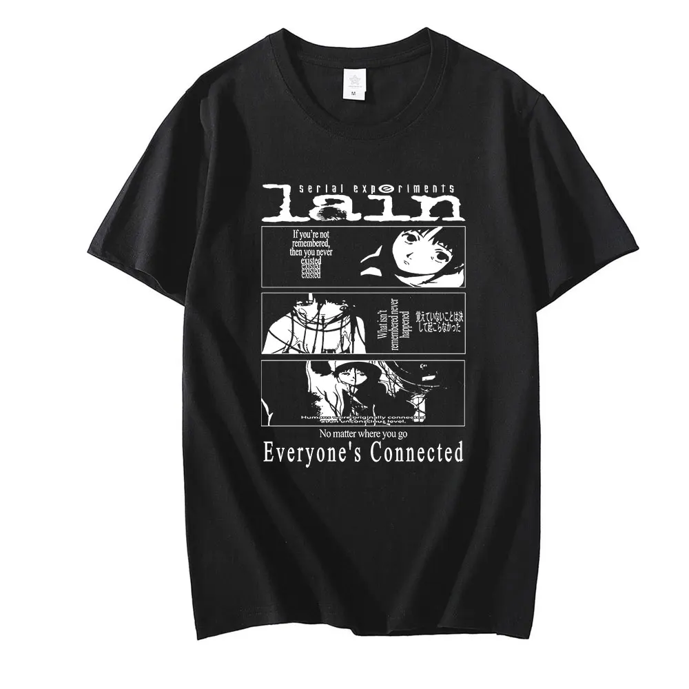 Serial Experiments Lain Oversized T-Shirt Men Cotton Print Tee