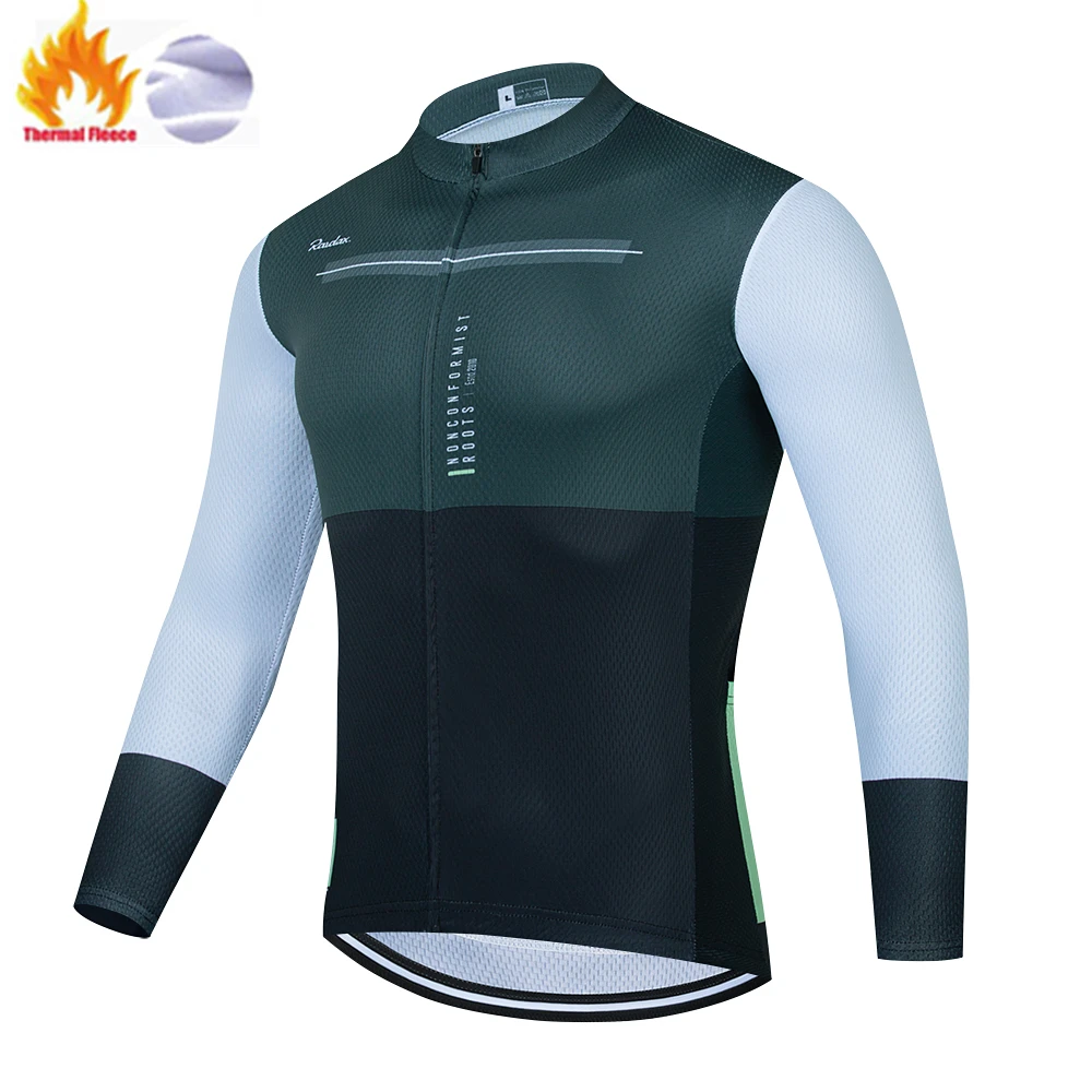 Mannen Winterjassen 2025 Team Raudax Winter Fietsen Kleding MTB Lange Mouw Wielertruien Ropa Ciclismo Triathlon Fietsen Kits