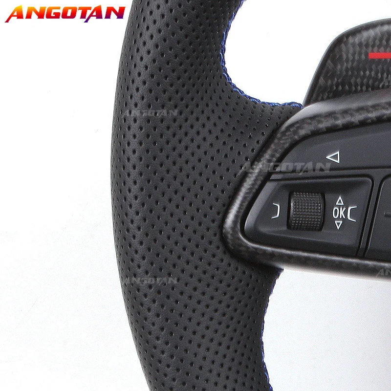 Modification of  LED Carbon Fiber Steering Wheel For Audi Rs RS3-RS7 A4 A5 A7 Q7 TT TTs R8 A3 A6 MK3 V8