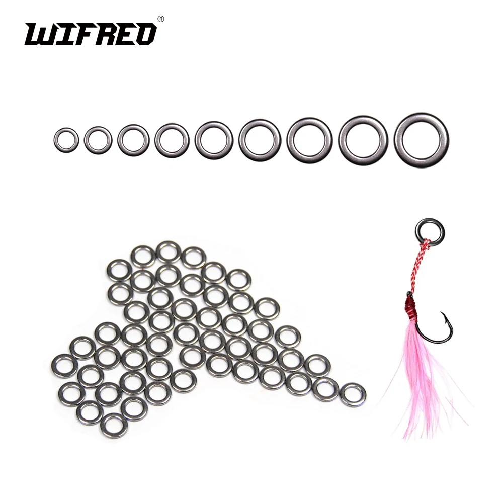 

WIFREO 500pcsHeavy Duty Fishing Solid Rings 1#-9# Metal Seamless Rings Stainless Steel Polishing Jigging Fishing Rings Tackle