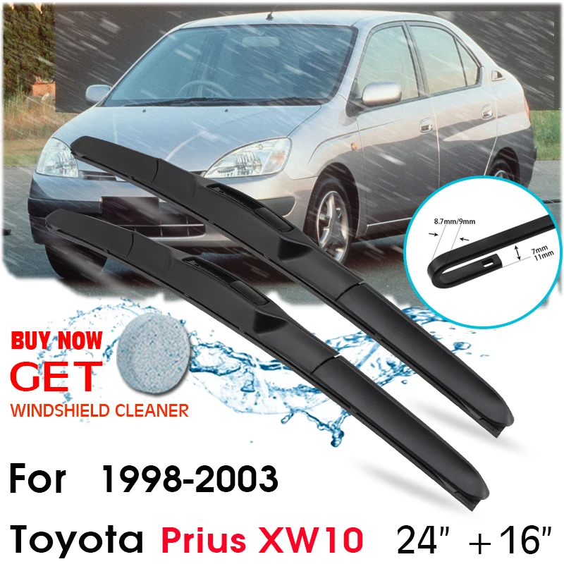 

Car Wiper Blade Front Window Windshield Rubber Silicon Refill Wipers For Toyota Prius XW10 1998-2003 24"+16" Car Accessories