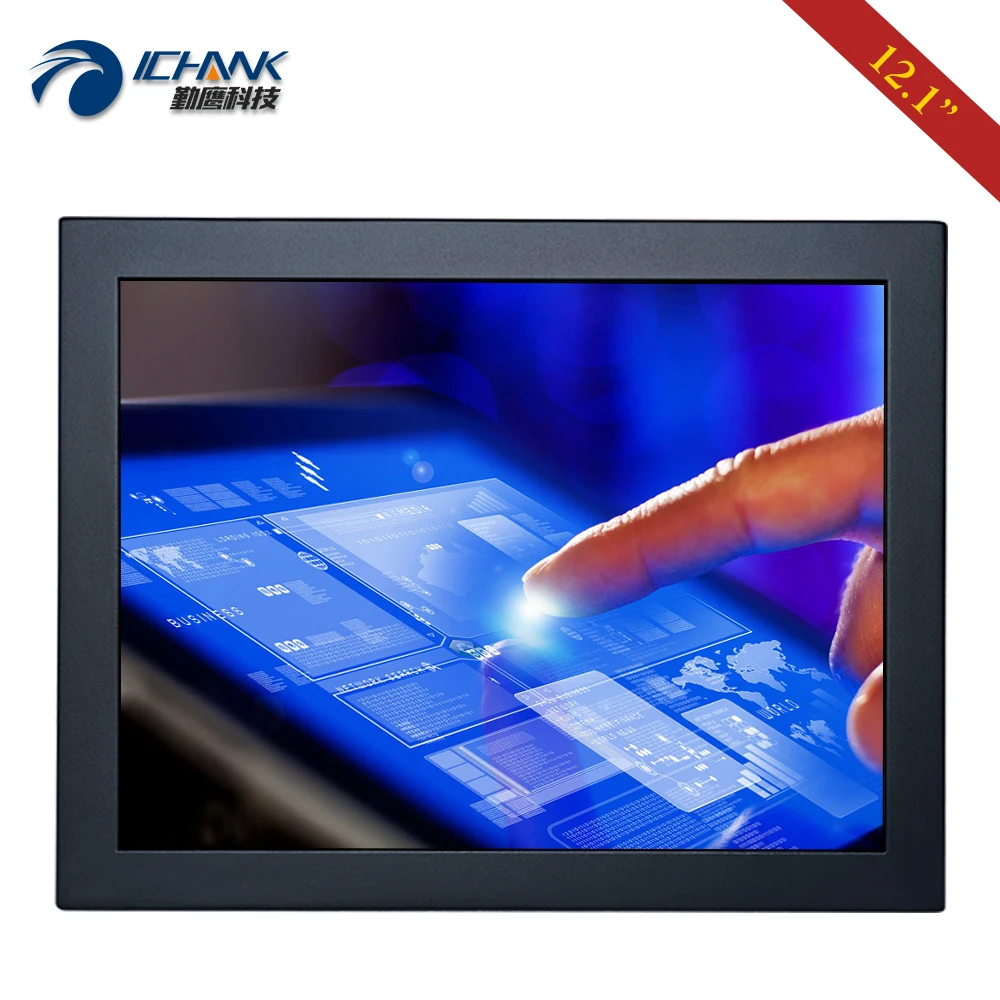 

12.1" inch Touchscreen Monitor with Wall-mounted Embedded Industrial Metal Cover DVI VGA USB 1024x768 LCD PC Display B120TC-DUV2